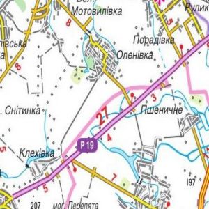 Карта автошляхів. Київська область, м-б 1:250 000